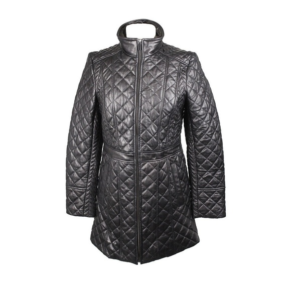 Jones New York Jackets & Coats Jones New York Black Quilted Leather